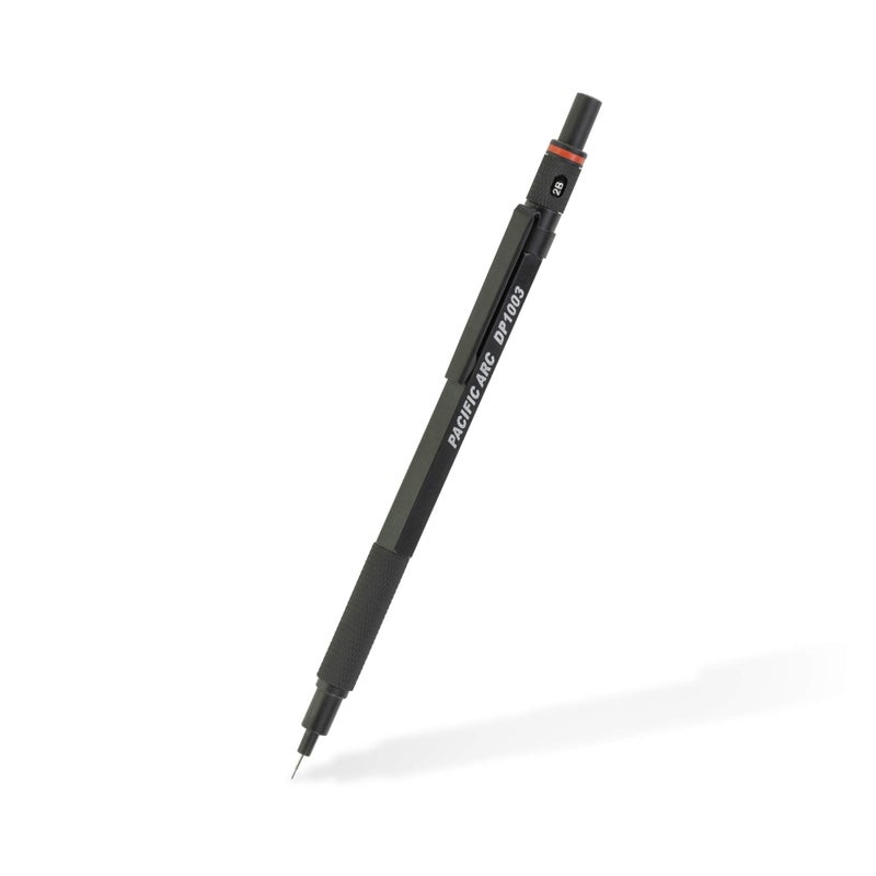 Pacific Arc Chromagraph Metal Mechanical Pencil .3 mm Black Barrel Mechanical Pencil with Built In Lead Pencil Grade Indicator, Lead Pencil Holder for Drafting, Sketching, and Drawing - Image 1